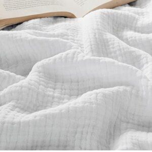 Bedsure White Cotton Throw Blanket 50X70
